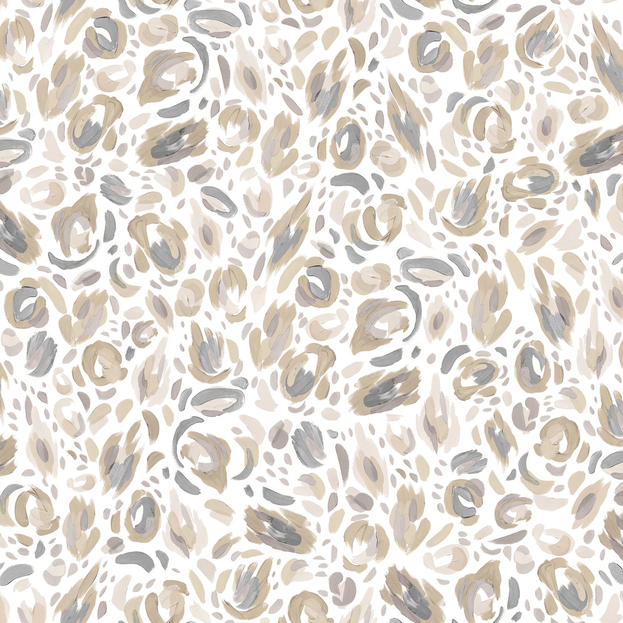 RoomMates Neutral Brushstroke Leopard Peel & Stick Wallpaper